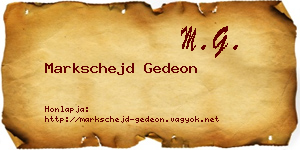 Markschejd Gedeon névjegykártya